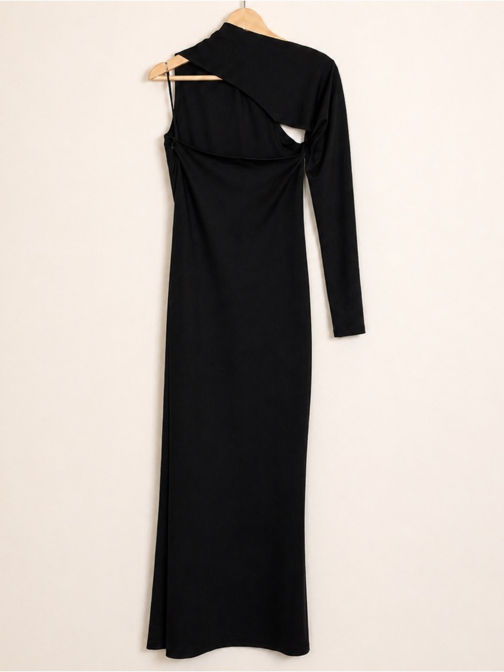 Marcella NYC Manhattan One Shoulder Gown European Ponte Open Back Halter Gown S - Picture 12 of 16